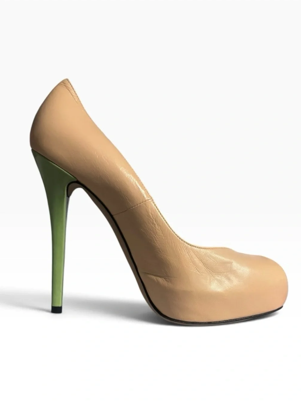 Stuart Weitzman Victoria Leather Colorblock Peep-Toe Platform Stiletto Pumps
